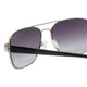 Close Up View of Eyebobs Big Ball Aviator Sunglasses Gun Metal Silver w/Smoke Grey Gradient 56 mm