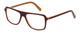 Profile View of Eyebobs Buzzed Designer Progressive Lens Blue Light Blocking Eyeglasses in Burgundy Red Layer Orange Crystal Unisex Square Full Rim Acetate 52 mm