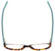 Top View of Eyebobs Hanky Panky Designer Reading Eye Glasses with Custom Left and Right Powered Lenses in Tortoise Brown Gold Crystal Blue Ladies Cateye Full Rim Acetate 52 mm