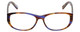 Front View of Eyebobs Hanky Panky Designer Reading Eye Glasses with Custom Left and Right Powered Lenses in Tortoise Purple Brown Gold Crystal Ladies Cateye Full Rim Acetate 52 mm
