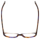 Top View of Eyebobs Hanky Panky Designer Reading Eye Glasses with Custom Left and Right Powered Lenses in Tortoise Purple Brown Gold Crystal Ladies Cateye Full Rim Acetate 52 mm