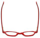 Top View of Eyebobs Haute Flash Designer Reading Eye Glasses with Custom Left and Right Powered Lenses in Red Glitter Black Polka Dot Ladies Square Full Rim Acetate 46 mm