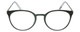 Front View of Eyebobs Jim Dandy Designer Reading Eye Glasses with Custom Left and Right Powered Lenses in Satin Forest Green Crystal Unisex Round Full Rim Metal 50 mm