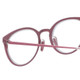 Close Up View of Eyebobs Jim Dandy Round Designer Reading Glasses Satin Fuchsia Pink Purple 50 mm
