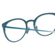 Close Up View of Eyebobs Jim Dandy Round Designer Reading Glasses in Satin Teal Blue Crystal 50mm