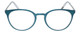 Front View of Eyebobs Jim Dandy Designer Reading Eye Glasses with Custom Left and Right Powered Lenses in Satin Teal Blue Crystal Unisex Round Full Rim Metal 50 mm