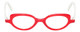 Front View of Eyebobs Peep Show Ladies Cateye Designer Reading Glasses Red White Marble 46 mm