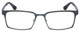Front View of Eyebobs Protractor Designer Reading Glasses Gun Metal Black Matte Navy Blue 54mm