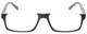 Front View of Eyebobs Size Matters Square .5-Rimless Designer Reading Glasses Gloss Black 56mm
