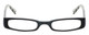 Front View of Eyebobs Thick Eye Designer Reading Eye Glasses with Custom Left and Right Powered Lenses in Gloss Black Mosaic Crystal White Ladies Rectangle Full Rim Acetate 50 mm