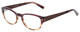 Profile View of John Varvatos V355-REDWOOD Designer Blue Light Blocking Eyeglasses in Brown Tortoise Marble Crystal Fade Unisex Oval Full Rim Acetate 51 mm