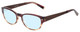 Profile View of John Varvatos V355-REDWOOD Designer Progressive Lens Blue Light Blocking Eyeglasses in Brown Tortoise Marble Crystal Fade Unisex Oval Full Rim Acetate 51 mm