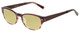 Profile View of John Varvatos V355-REDWOOD Designer Polarized Reading Sunglasses with Custom Cut Powered Sun Flower Yellow Lenses in Brown Tortoise Marble Crystal Fade Unisex Oval Full Rim Acetate 51 mm