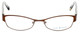 Front View of Lucky Brand Delilah Ladies Cateye Designer Reading Glasses Brown Lace Trellis 52mm