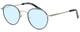Profile View of Eyebobs BFF 3173-00 Designer Blue Light Blocking Eyeglasses in Silver Black Unisex Oval Full Rim Metal 46 mm