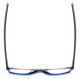 Top View of Eyebobs Buzzed 2293-10 Designer Reading Eye Glasses with Custom Cut Powered Lenses in Blue Black Unisex Square Full Rim Acetate 52 mm