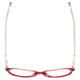 Top View of Eyebobs CPA 2738-01 Designer Reading Eye Glasses with Custom Cut Powered Lenses in Red Crystal Ladies Cateye Full Rim Acetate 51 mm