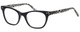 Profile View of Eyebobs Florence 2746-00 Designer Blue Light Blocking Eyeglasses in Black Crystal Ladies Cateye Full Rim Acetate 47 mm
