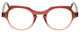 Front View of Eyebobs Heda Letus 2744-01 Designer Reading Eye Glasses with Custom Cut Powered Lenses in Red Pink Stripe Crystal Ladies Round Full Rim Acetate 47 mm