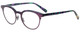Profile View of Eyebobs Low Hanging Fruit 3159-52 Women Reading Glasses Purple Green Marble 50mm
