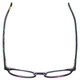Top View of Eyebobs Low Hanging Fruit 3159-52 Designer Reading Eye Glasses with Custom Cut Powered Lenses in Purple Green Marble Swirl Ladies Round Full Rim Acetate 50 mm