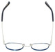 Top View of Eyebobs Outside 3172-10 Designer Reading Eye Glasses with Custom Cut Powered Lenses in Blue Silver Unisex Round Full Rim Metal 47 mm