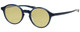 Profile View of Eyebobs Top Notch 2444-10 Designer Polarized Reading Sunglasses with Custom Cut Powered Sun Flower Yellow Lenses in Cobalt Blue Unisex Round Full Rim Acetate 47 mm