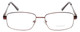 Front View of Enhance EN3858 Designer Reading Eye Glasses with Custom Cut Powered Lenses in Brown Gold Mens Rectangle Full Rim Metal 59 mm