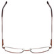 Top View of Enhance EN3858 Designer Reading Eye Glasses with Custom Cut Powered Lenses in Brown Gold Mens Rectangle Full Rim Metal 59 mm