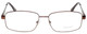 Front View of Enhance EN3858 Designer Reading Eye Glasses with Custom Cut Powered Lenses in Brown Gold Mens Rectangle Full Rim Metal 63 mm