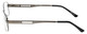 Side View of Enhance EN3858 Designer Reading Eye Glasses with Custom Cut Powered Lenses in Gunmetal Silver Mens Rectangle Full Rim Metal 63 mm