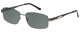 Profile View of Enhance EN3858 Designer Polarized Sunglasses with Custom Cut Smoke Grey Lenses in Gunmetal Silver Mens Rectangle Full Rim Metal 63 mm