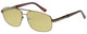 Profile View of Enhance EN3920 Designer Polarized Reading Sunglasses with Custom Cut Powered Sun Flower Yellow Lenses in Matte Coffee Brown Mens Square Full Rim Metal 59 mm