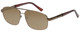 Profile View of Enhance EN3920 Designer Polarized Reading Sunglasses with Custom Cut Powered Amber Brown Lenses in Matte Coffee Brown Mens Square Full Rim Metal 59 mm