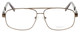 Front View of Enhance EN3920 Designer Reading Eye Glasses with Custom Cut Powered Lenses in Matte Coffee Brown Mens Square Full Rim Metal 62 mm
