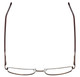 Top View of Enhance EN4053 Designer Reading Eye Glasses with Custom Cut Powered Lenses in Shiny Brown Mens Rectangle Full Rim Metal 61 mm