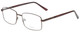 Profile View of Enhance EN4053 Designer Progressive Lens Blue Light Blocking Eyeglasses in Shiny Brown Mens Rectangle Full Rim Metal 61 mm