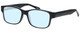 Profile View of Enhance EN4075 Designer Blue Light Blocking Eyeglasses in Matte Black Mens Classic Full Rim Acetate 60 mm