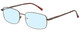 Profile View of Enhance EN4106 Designer Blue Light Blocking Eyeglasses in Brown Mens Rectangle Full Rim Metal 60 mm