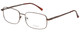 Profile View of Enhance EN4106 Designer Progressive Lens Blue Light Blocking Eyeglasses in Brown Mens Rectangle Full Rim Metal 60 mm