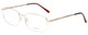 Profile View of Enhance EN4106 Designer Blue Light Blocking Eyeglasses in Gold Mens Rectangle Full Rim Metal 60 mm