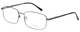 Profile View of Enhance EN4106 Designer Reading Eye Glasses with Custom Cut Powered Lenses in Gunmetal Silver Mens Rectangle Full Rim Metal 63 mm