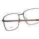 Close Up View of Enhance EN4161 Designer Reading Eye Glasses with Custom Cut Powered Lenses in Brown Mens Rectangle Full Rim Metal 60 mm