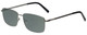 Profile View of Enhance EN4161 Designer Polarized Sunglasses with Custom Cut Smoke Grey Lenses in Gunmetal Black Mens Rectangle Full Rim Metal 60 mm