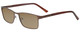Profile View of Enhance EN4172 Designer Polarized Sunglasses with Custom Cut Amber Brown Lenses in Matte Brown Mens Rectangle Full Rim Metal 59 mm
