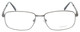 Front View of Enhance EN4182 Designer Reading Eye Glasses with Custom Cut Powered Lenses in Satin Gunmetal Black Mens Rectangle Full Rim Metal 60 mm