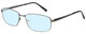 Profile View of Enhance EN4182 Designer Blue Light Blocking Eyeglasses in Satin Gunmetal Black Mens Rectangle Full Rim Metal 60 mm