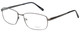 Profile View of Enhance EN4182 Designer Blue Light Blocking Eyeglasses in Satin Gunmetal Black Mens Rectangle Full Rim Metal 60 mm