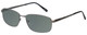 Profile View of Enhance EN4182 Designer Polarized Sunglasses with Custom Cut Smoke Grey Lenses in Satin Gunmetal Black Mens Rectangle Full Rim Metal 60 mm