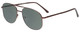 Profile View of Jubilee J5801 Designer Polarized Sunglasses with Custom Cut Smoke Grey Lenses in Brown Mens Aviator Full Rim Metal 58 mm